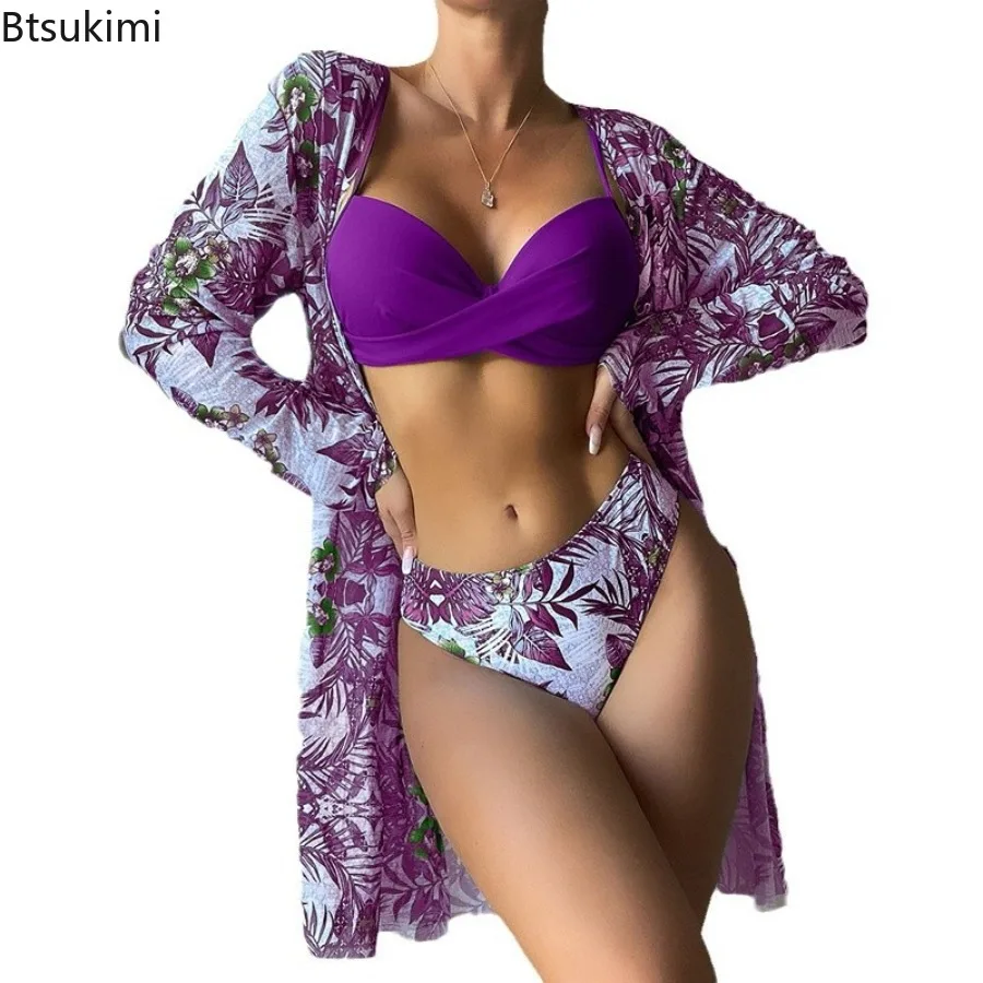Women's Sexy Printed Bikini Set Long Sleeved Cover Up Gathering Swimsuit Leisure Fashionable Three Piece Set Beachwear Swimsuit
Women's Sexy Printed Bikini Set Long Sleeved Cover Up Gathering Swimsuit Leisure Fashionable Three Piece Set Beachwear Swimsuit
