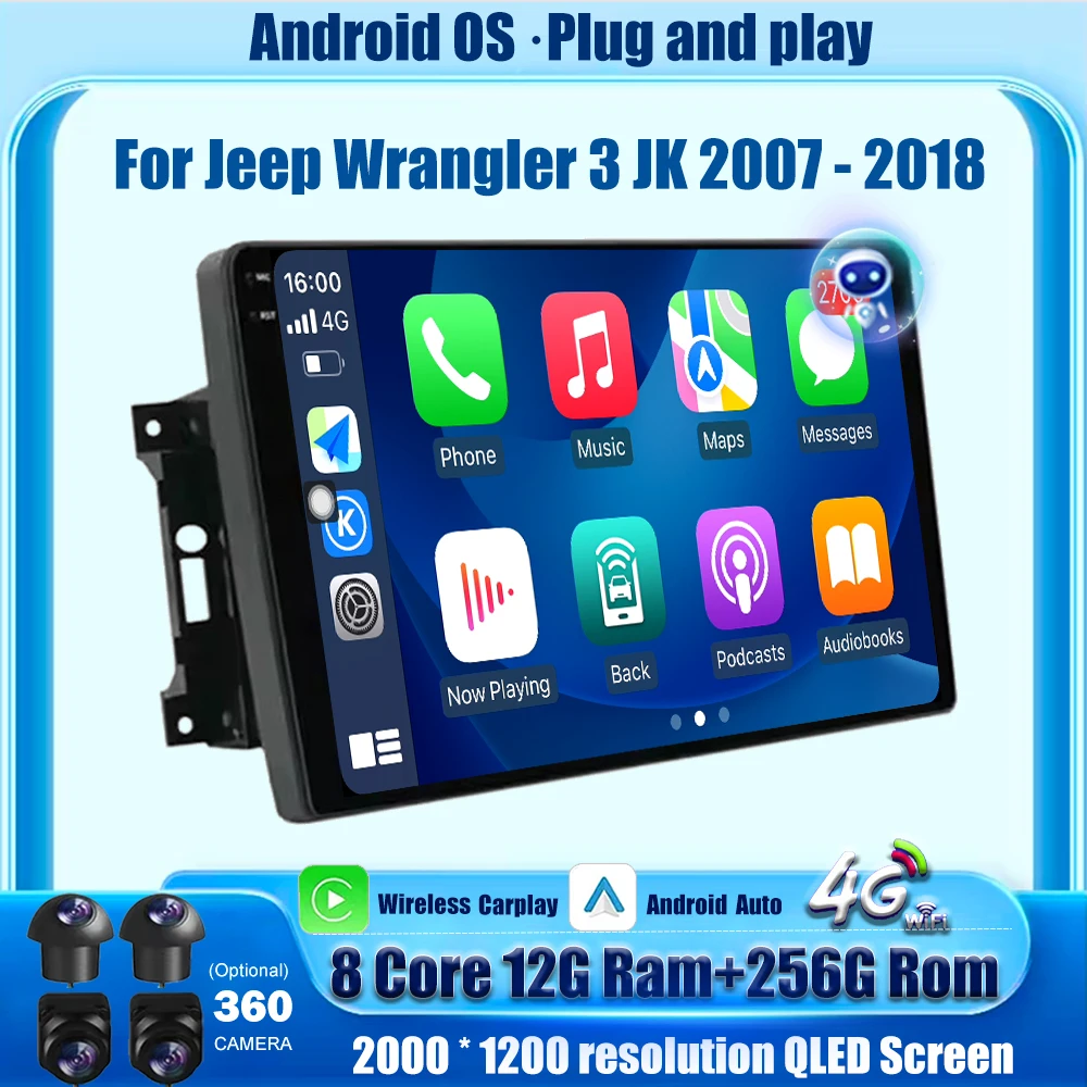 10'' For Jeep Wrangler 3 JK 2007 - 2018 4G Android 16 Auto Carplay Car Radio Multimedia Player GPS Navigation Stereo 360 Camera
10'' For Jeep Wrangler 3 JK 2007 - 2018 4G Android 16 Auto Carplay Car Radio Multimedia Player GPS Navigation Stereo 360 Camera