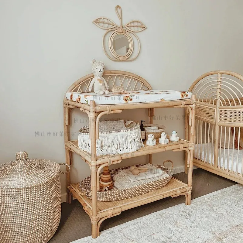 Rattan three-layer storage rack, ins, bedroom floor-standing bookshelf, simple movable Japanese-style storage rack
Rattan three-layer storage rack, ins, bedroom floor-standing bookshelf, simple movable Japanese-style storage rack