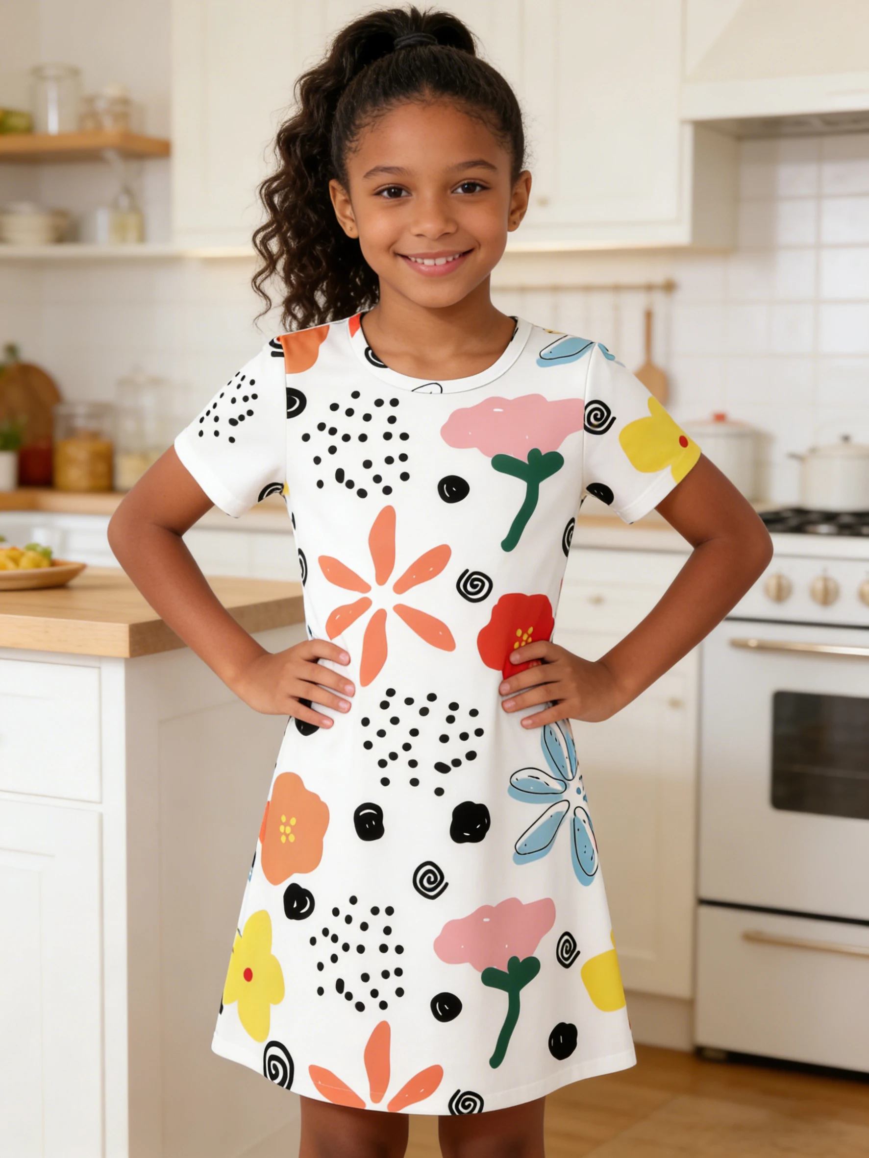 2026 Girls White Bottom Color Cartoon Flower Polka Dot Spiral Print Short Sleeve Dress
2026 Girls White Bottom Color Cartoon Flower Polka Dot Spiral Print Short Sleeve Dress