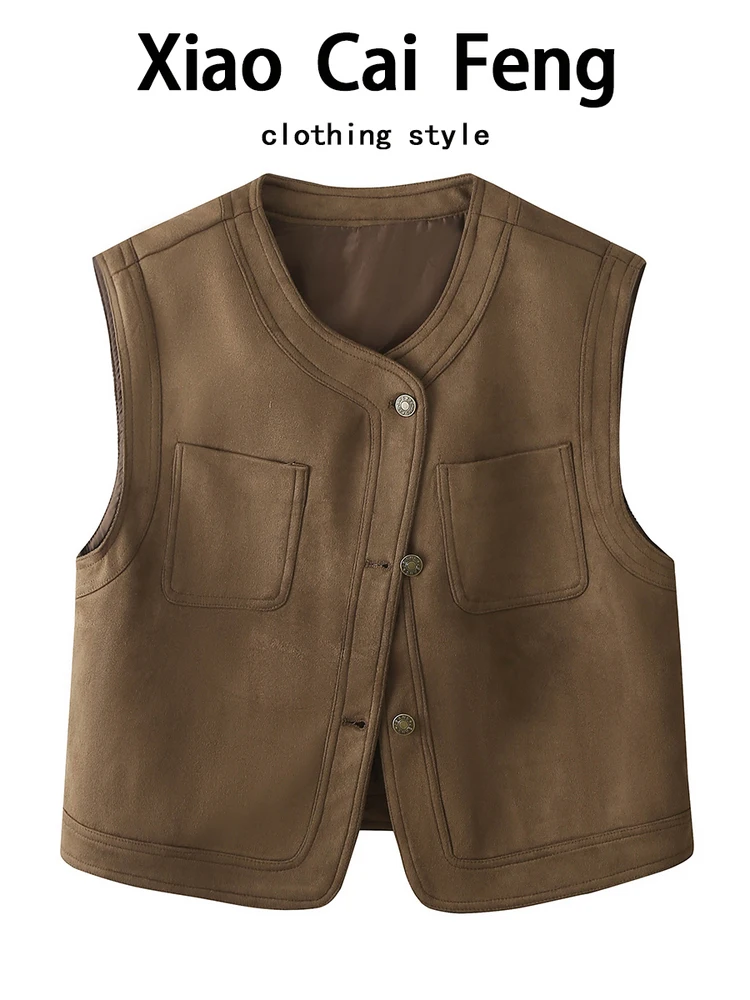 Моющийся бархатный жилет из кожи оленя, женский многослойный жилет на весну и осень, универсальная верхняя одежда, круглый топ с застежкой на одной пуговице
Моющийся бархатный жилет из кожи оленя, женский многослойный жилет на весну и осень, универсальная верхняя одежда, круглый топ с застежкой на одной пуговице