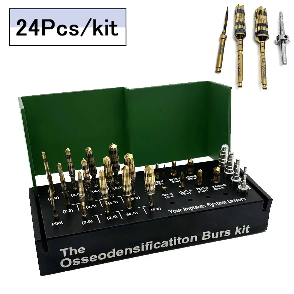 24Pcs/Kit Dental Osseodensification Burs for Implant System Bone Cutting Ridge Expansion High-Performance Drills & Drivers
24Pcs/Kit Dental Osseodensification Burs for Implant System Bone Cutting Ridge Expansion High-Performance Drills & Drivers