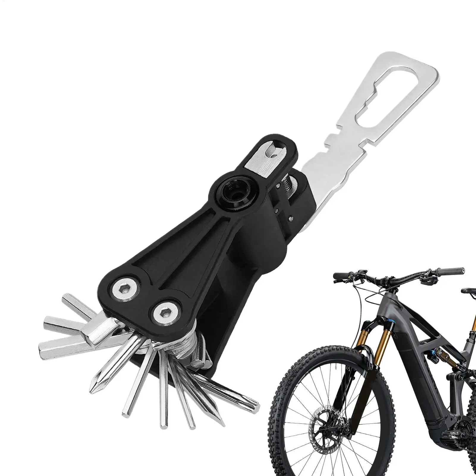 Многофункциональный инструмент для велосипедистов, компактный набор для ремонта велосипедов в дороге, для городских поездок, туризма и домашней мастерской
Многофункциональный инструмент для велосипедистов, компактный набор для ремонта велосипедов в дороге, для городских поездок, туризма и домашней мастерской