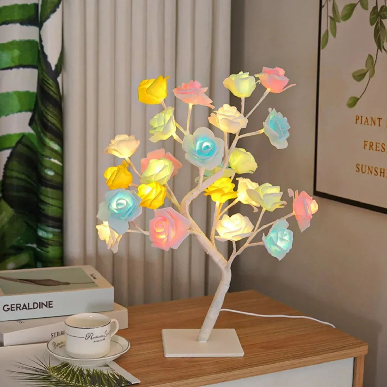 24 LED Rose Flower Tree Lights USB Table Lamp Fairy Night Light Party Christmas Wedding Bedroom Tabletop Decor Girls Gift
24 LED Rose Flower Tree Lights USB Table Lamp Fairy Night Light Party Christmas Wedding Bedroom Tabletop Decor Girls Gift