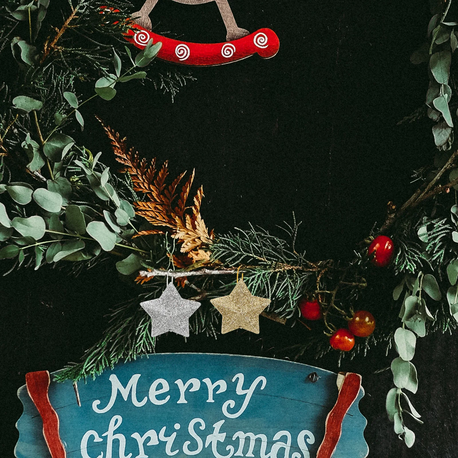 60Pcs Christmas Glitter Star Hanging Ornaments Gold Silver Five-Pointed Star Pendant Xmas Tree Decoration Holiday Party Favor
60Pcs Christmas Glitter Star Hanging Ornaments Gold Silver Five-Pointed Star Pendant Xmas Tree Decoration Holiday Party Favor