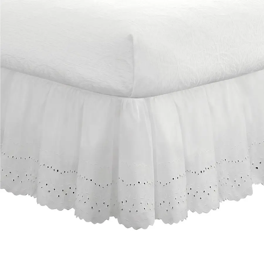Eyelet Bed Skirt, Ruffled Design, 18 Inch Drop, Embroidered Scalloped Edge, Queen, White
Eyelet Bed Skirt, Ruffled Design, 18 Inch Drop, Embroidered Scalloped Edge, Queen, White