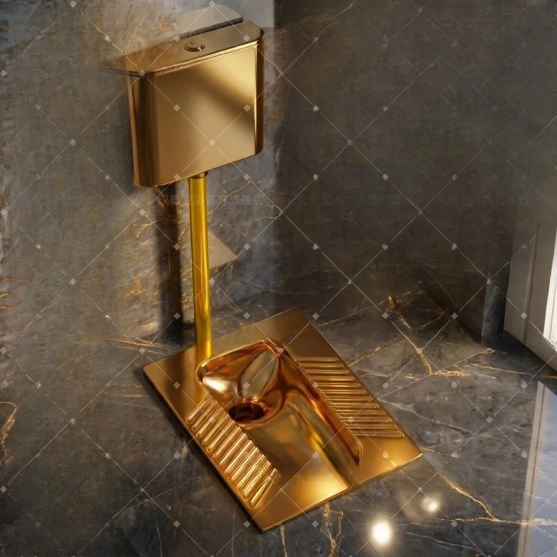 Gold squatting toilet flushing tank set ceramic European-style silver toilet anti-blocking and deodorant squatting toilet
Gold squatting toilet flushing tank set ceramic European-style silver toilet anti-blocking and deodorant squatting toilet