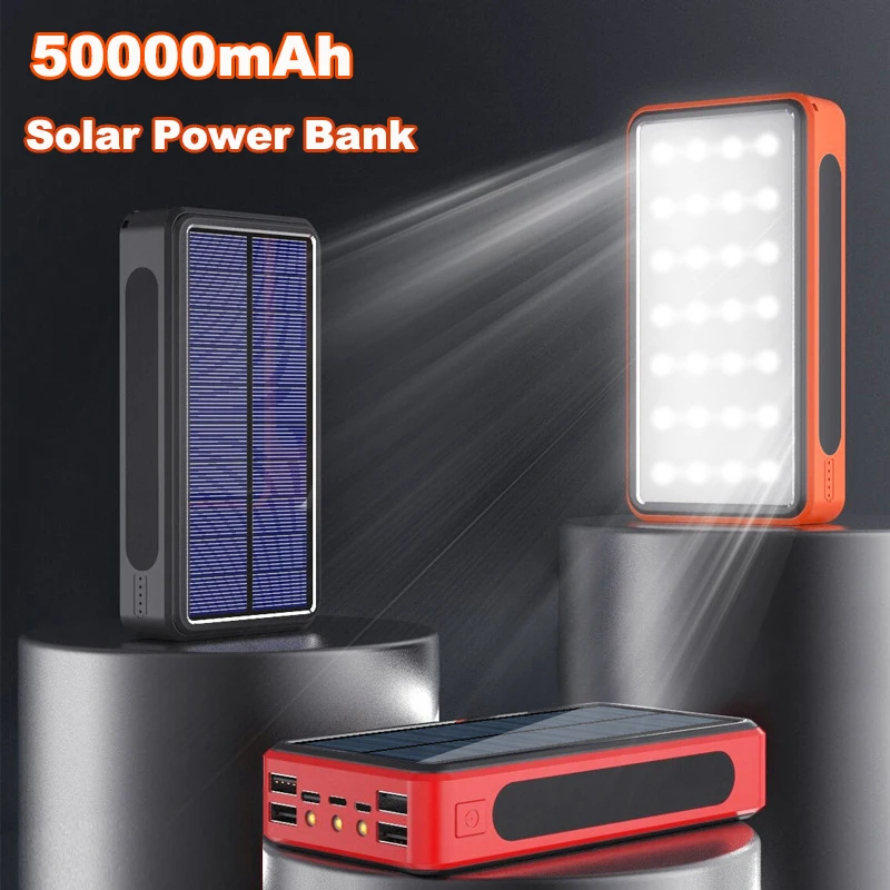 Solar Power Bank 50000mAh with LED SOS Light 4 USB Output Portable Charger External Battery Pack Power Bank for Outdoor Camping
Solar Power Bank 50000mAh with LED SOS Light 4 USB Output Portable Charger External Battery Pack Power Bank for Outdoor Camping