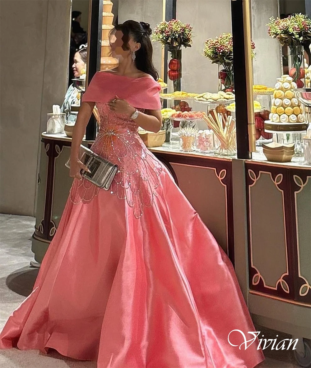 Customized Simple Pink Satin Evening Dress Exquisite Off the Shoulder Chapel Train Special Occasion Gowns Luxury Celebrity Gowns
Customized Simple Pink Satin Evening Dress Exquisite Off the Shoulder Chapel Train Special Occasion Gowns Luxury Celebrity Gowns