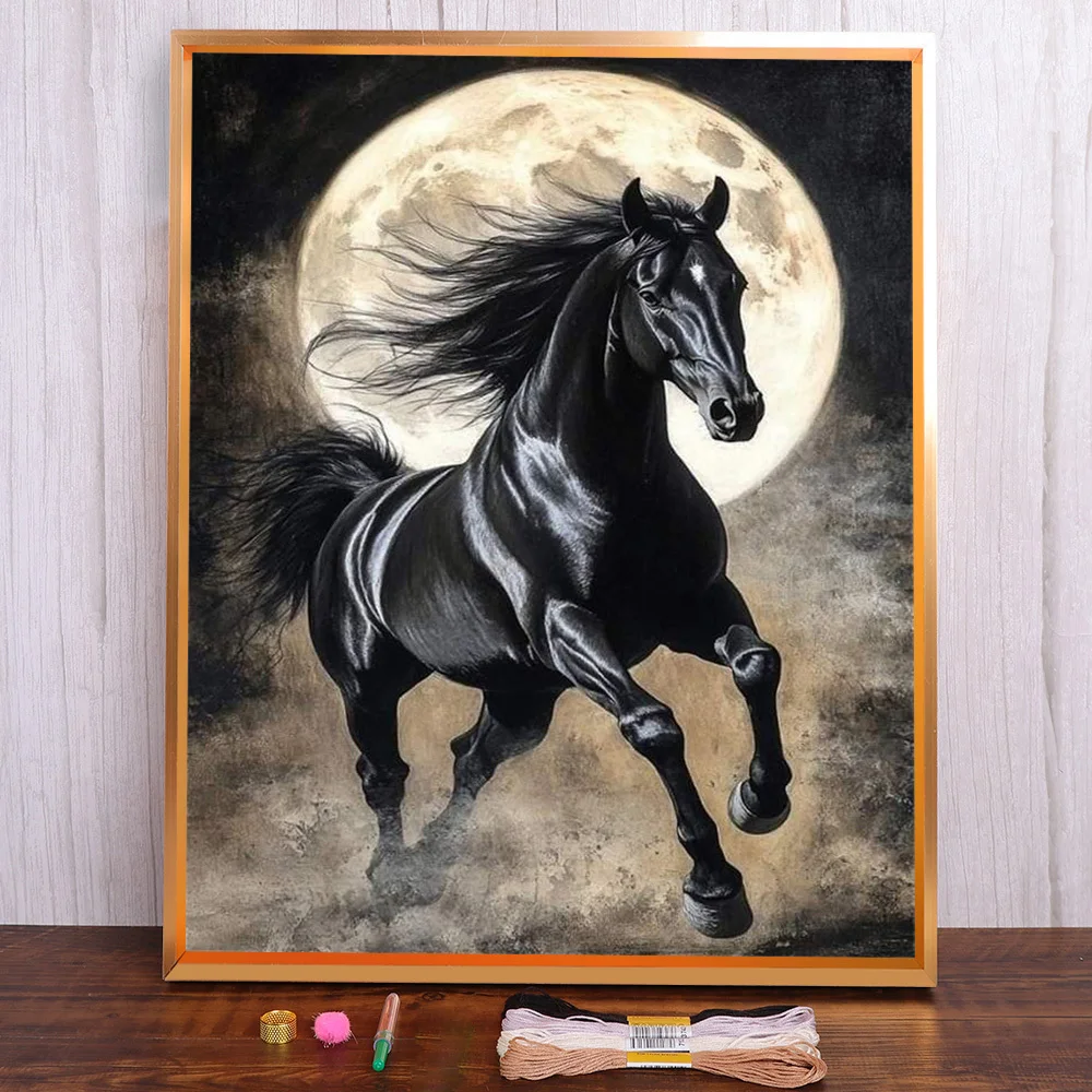 Animal Black Horse Printed Water-Soluble Canvas Cross Stitch Embroidery Kit Hobby Craft Handiwork Sewing Floss Home Decor Needle
Animal Black Horse Printed Water-Soluble Canvas Cross Stitch Embroidery Kit Hobby Craft Handiwork Sewing Floss Home Decor Needle