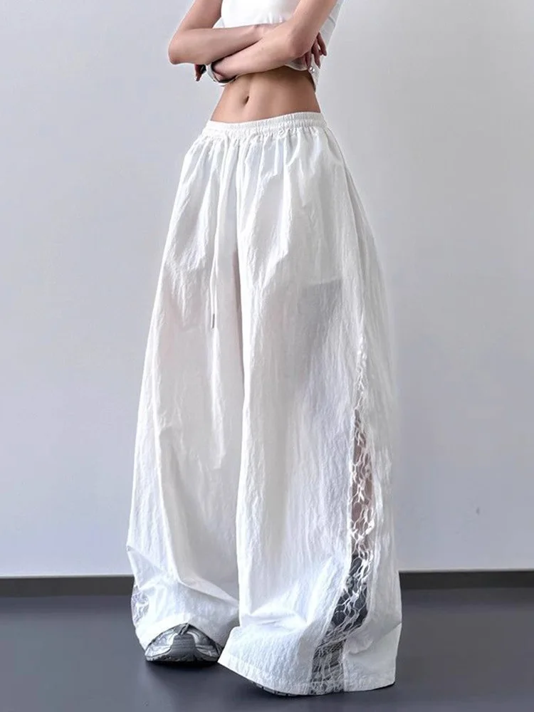 Jmprs Lace Patchwork Wide Leg Pants Women Oversize Streetwear High Waist Vintage Trousers Korean Casual Summer Sweet Retro Pants
Jmprs Lace Patchwork Wide Leg Pants Women Oversize Streetwear High Waist Vintage Trousers Korean Casual Summer Sweet Retro Pants