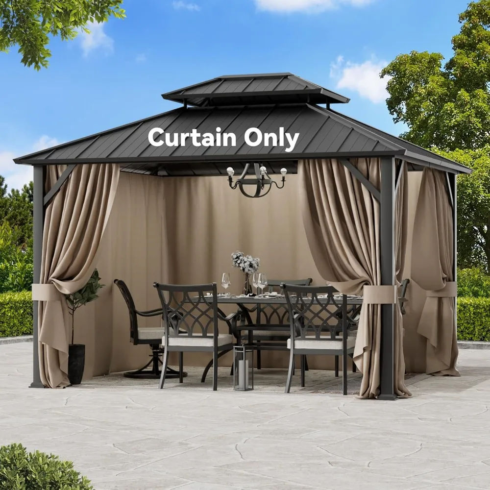 Gazebo Curtain Replacement Universal 4-Panel Sidewalls 10' x 12', Outdoor Gazebo Privacy Curtains with Zipper, Replacement for O
Gazebo Curtain Replacement Universal 4-Panel Sidewalls 10' x 12', Outdoor Gazebo Privacy Curtains with Zipper, Replacement for O