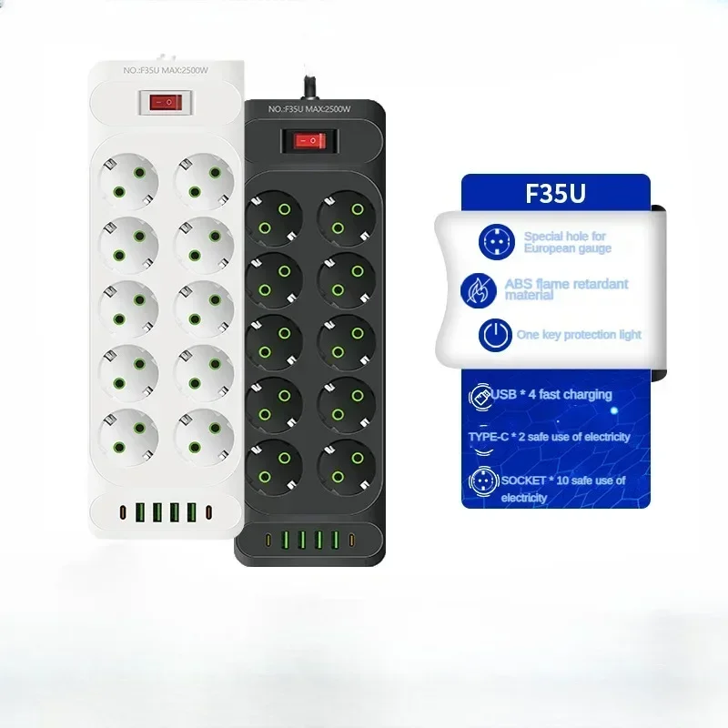 С USB-разъемом Немецкий тип Мощный удлинитель европейского стандарта с удлинителем длиной 2 м и переключателем, 10 отверстий, бытовая розетка европейского стандарта
С USB-разъемом Немецкий тип Мощный удлинитель европейского стандарта с удлинителем длиной 2 м и переключателем, 10 отверстий, бытовая розетка европейского стандарта