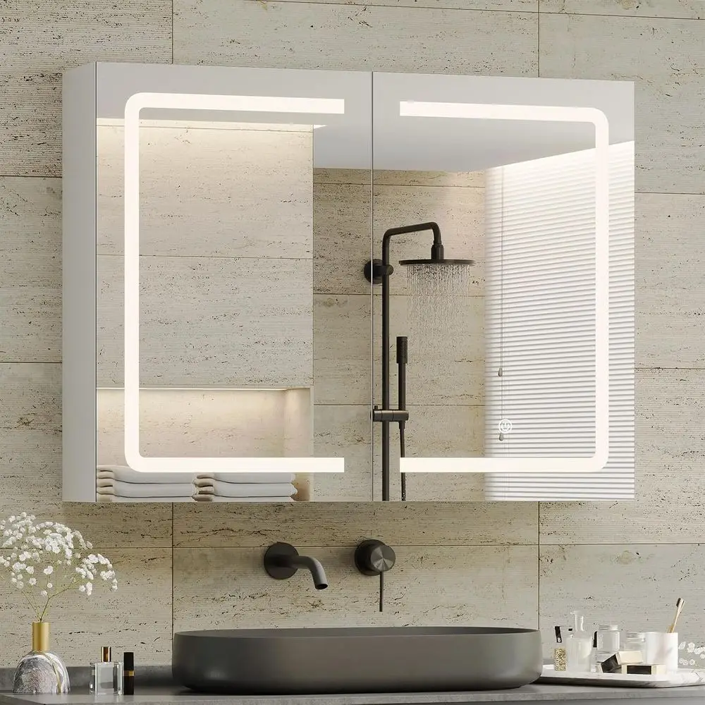 Medicine Cabinet with Mirrors and Storage 31.5''x23.6'' Wall Mounted Bathroom Mirror Cabinets with Led Lights Double Doors Mirro
Medicine Cabinet with Mirrors and Storage 31.5''x23.6'' Wall Mounted Bathroom Mirror Cabinets with Led Lights Double Doors Mirro