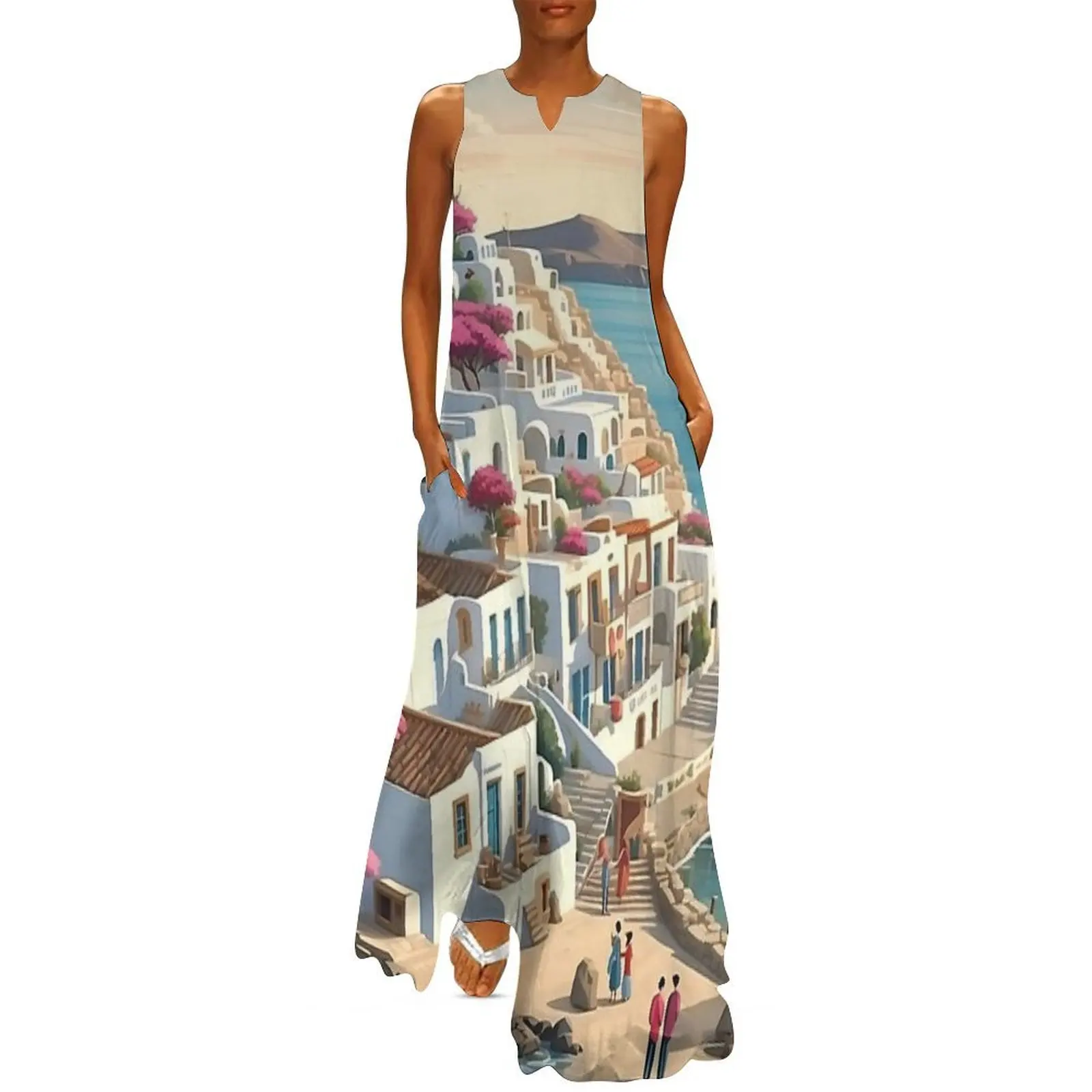 Mykonos Vintage Retro Travel Illustration Long Dress clothes for women dress party night dress women summer 2025 womans clothing
Mykonos Vintage Retro Travel Illustration Long Dress clothes for women dress party night dress women summer 2025 womans clothing