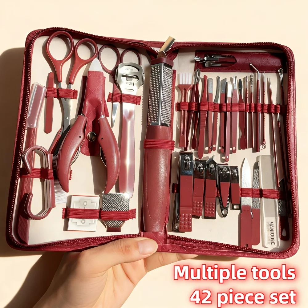 42pcs Professional & Manicure & Pedicure Set Heavy-Duty Stainless Steel Nail Care Kit with Portable Case Tools Nail Clipper
42pcs Professional & Manicure & Pedicure Set Heavy-Duty Stainless Steel Nail Care Kit with Portable Case Tools Nail Clipper