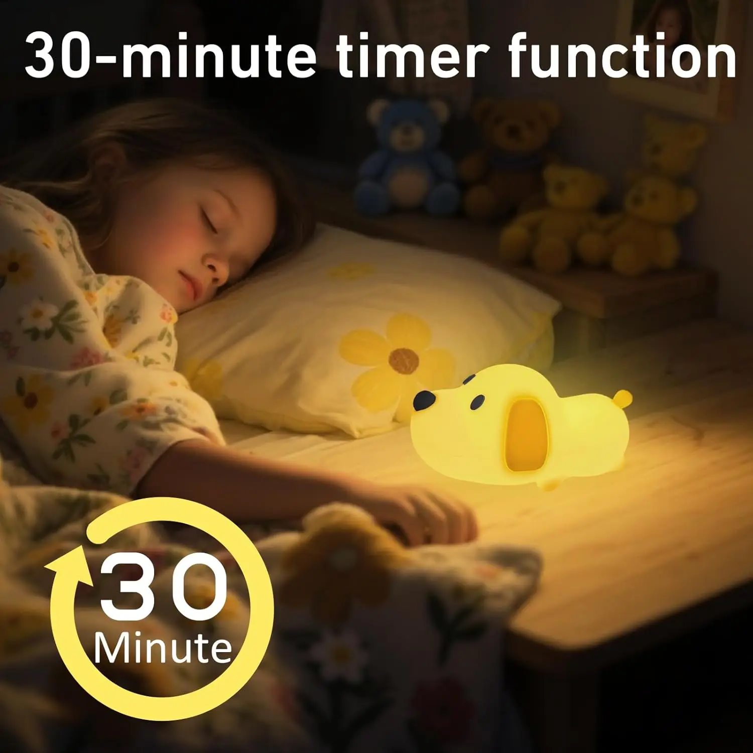 Cute puppy night light,timed desk lamp,charging bedside lamp,touch dimming.Ideal for home decor.The best birthday/holiday gift.
Cute puppy night light,timed desk lamp,charging bedside lamp,touch dimming.Ideal for home decor.The best birthday/holiday gift.