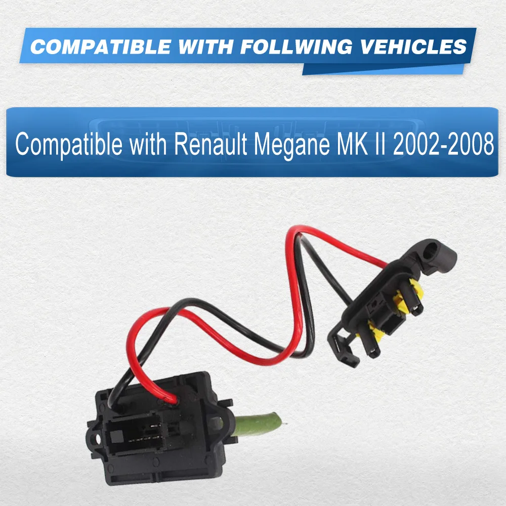 Для Renault Megane MK II 2002-2008 автомобильный резистор обогревателя резистор двигателя вентилятора 7701207716, 7701207717, 8200729298, 509536 
Для Renault Megane MK II 2002-2008 автомобильный резистор обогревателя резистор двигателя вентилятора 7701207716, 7701207717, 8200729298, 509536
