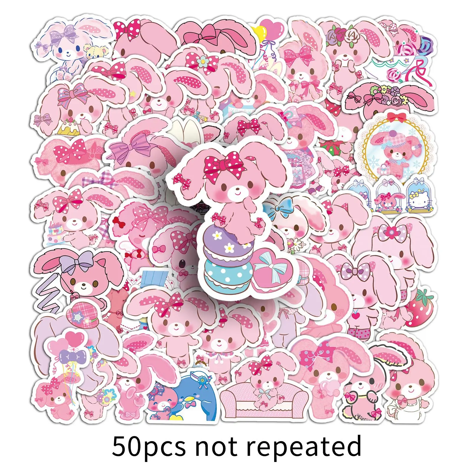 50Pcs Cartoon Sanrio Pink Rabbit Stickers Graffiti Ornament Stationery Skateboard Waterproof DIY Sticker Reusable No glue
50Pcs Cartoon Sanrio Pink Rabbit Stickers Graffiti Ornament Stationery Skateboard Waterproof DIY Sticker Reusable No glue