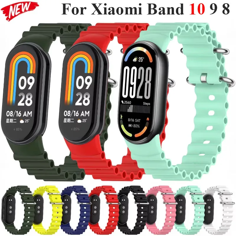Ocean Silicone Strap For XiaoMi Miband 10 9 8 Smartwatch Sports Soft Replacement bracelet Belt XiaoMi Band 10 Accessories Correa
Ocean Silicone Strap For XiaoMi Miband 10 9 8 Smartwatch Sports Soft Replacement bracelet Belt XiaoMi Band 10 Accessories Correa