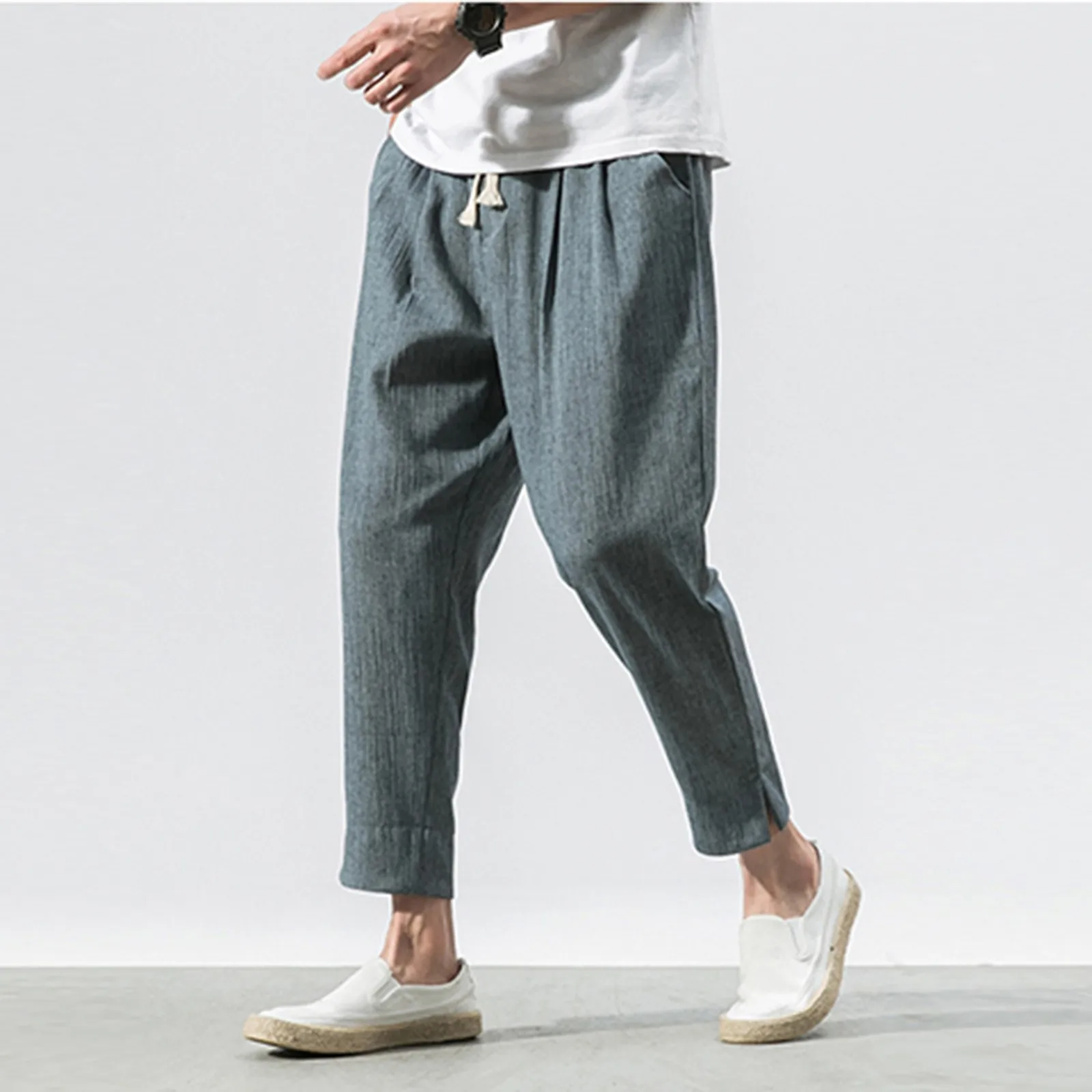 Men's Cotton Linen Pants Male Autumn spring New Breathable Solid Color Linen Trousers Fitness Streetwear pantalones hombre
Men's Cotton Linen Pants Male Autumn spring New Breathable Solid Color Linen Trousers Fitness Streetwear pantalones hombre