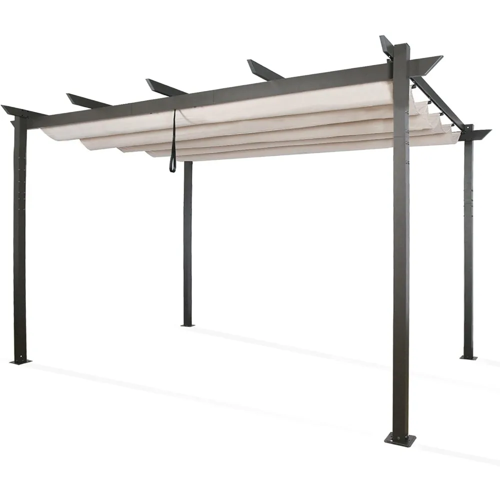 Extra Large Aluminum Pergola with Beige UV-Resistant Canopy for Outdoor Spaces, 10x13 Feet
Extra Large Aluminum Pergola with Beige UV-Resistant Canopy for Outdoor Spaces, 10x13 Feet