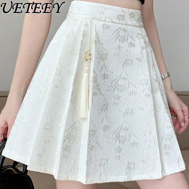 Summer New Chinese-style National Tide Jacquard Pleated A-line Skirt Women's Fashion Fringed Pendant High Waist Short Skirts
Summer New Chinese-style National Tide Jacquard Pleated A-line Skirt Women's Fashion Fringed Pendant High Waist Short Skirts