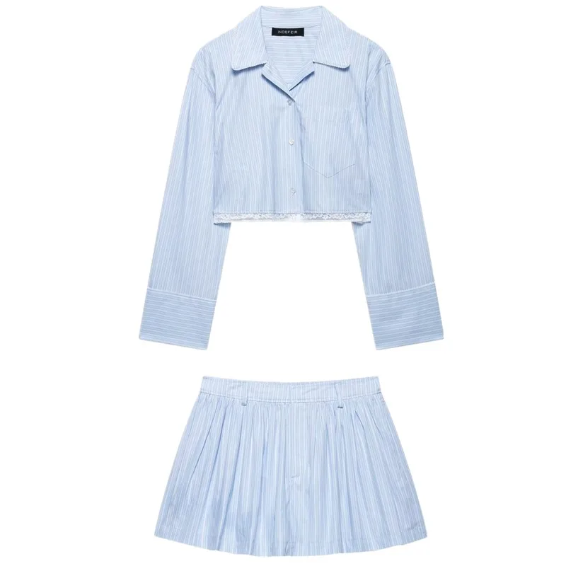 Spring 2025 Women's Faion Lace Detail Striped irt ort Skirt Pants Set New Arrival Ele Casual Wear for Younger Women
Spring 2025 Women's Faion Lace Detail Striped irt ort Skirt Pants Set New Arrival Ele Casual Wear for Younger Women