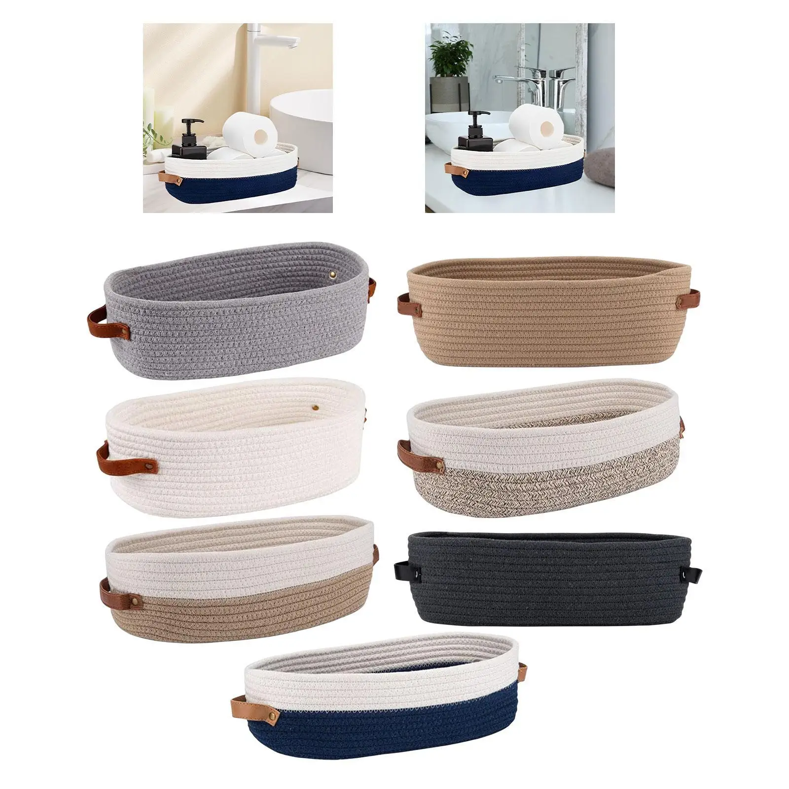Cotton Rope Woven Basket Bathroom Organizer Bin Desktop Storage Basket With Handles Simple Shelf Basket Sundries
Cotton Rope Woven Basket Bathroom Organizer Bin Desktop Storage Basket With Handles Simple Shelf Basket Sundries