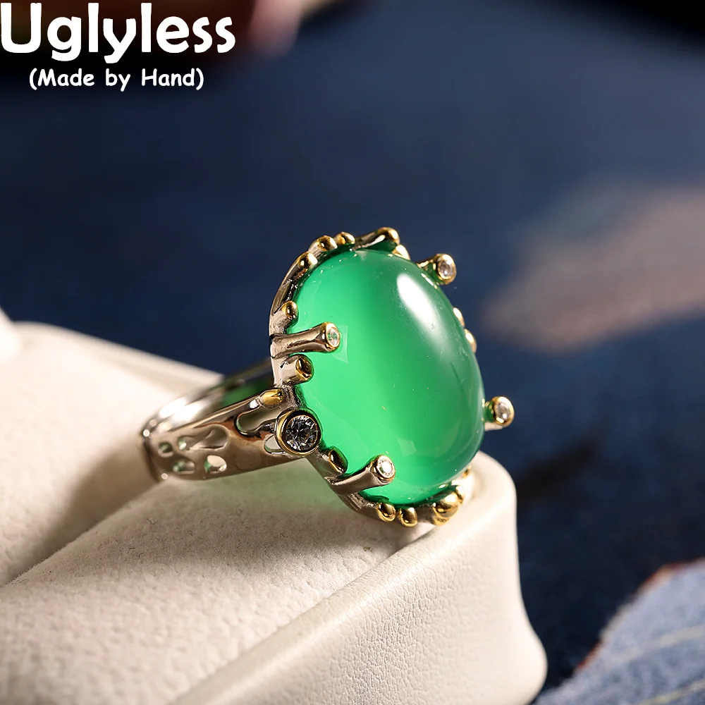 Uglyless Cool Irregular Setting Silver Rings for Women Big Size Chalcedony Rings Italian Coloring Anti-fade 925 Sterling Silver
Uglyless Cool Irregular Setting Silver Rings for Women Big Size Chalcedony Rings Italian Coloring Anti-fade 925 Sterling Silver