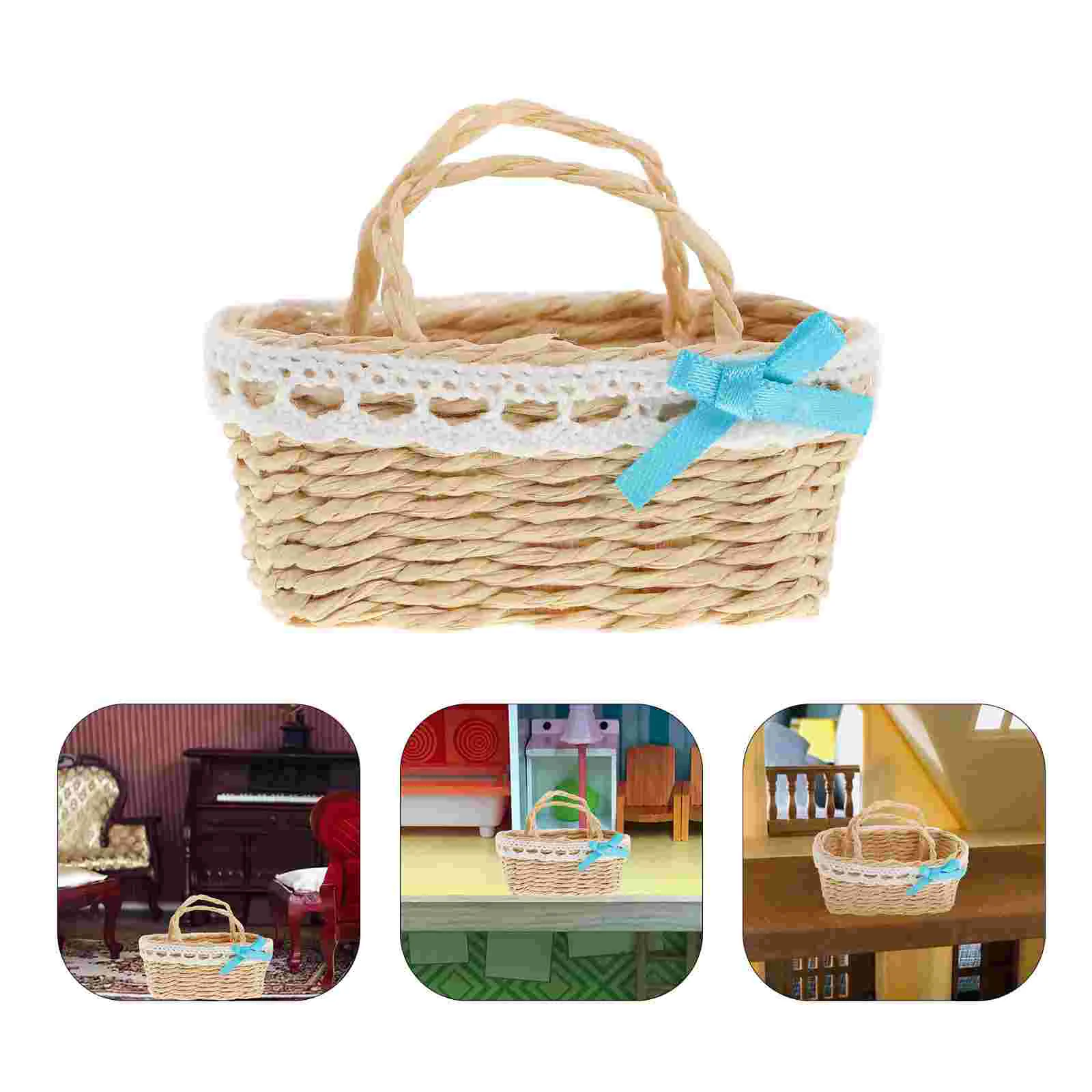 Mini Handle Model Flower Dollhouse Miniature Storage Tiny Woven naments Extra Small Exquisite Craftsmanship
Mini Handle Model Flower Dollhouse Miniature Storage Tiny Woven naments Extra Small Exquisite Craftsmanship