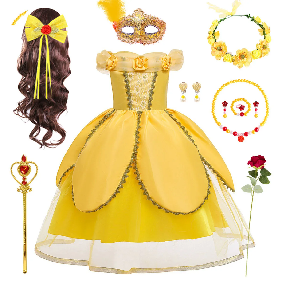 Little Girls Fancy Yellow Princess Bella Cosplay Costume Halloween Dress Birthday Party Easter Holiday Dress
Little Girls Fancy Yellow Princess Bella Cosplay Costume Halloween Dress Birthday Party Easter Holiday Dress