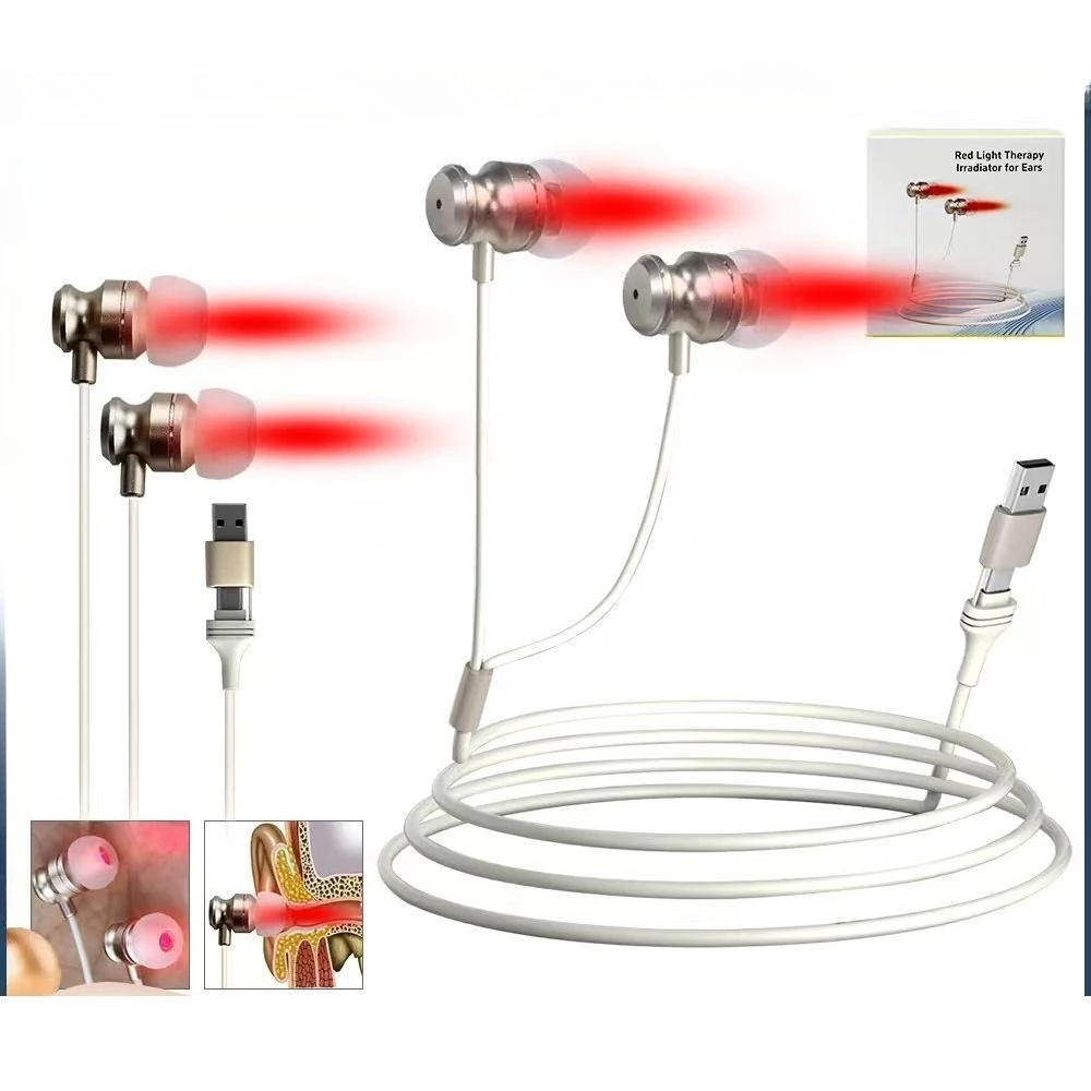 650nm Media Earphone Laser Ear Canal Irradiation Physiotherapy Type-c and USB for Blood Circulation Deafness Otitis Hypertension
650nm Media Earphone Laser Ear Canal Irradiation Physiotherapy Type-c and USB for Blood Circulation Deafness Otitis Hypertension