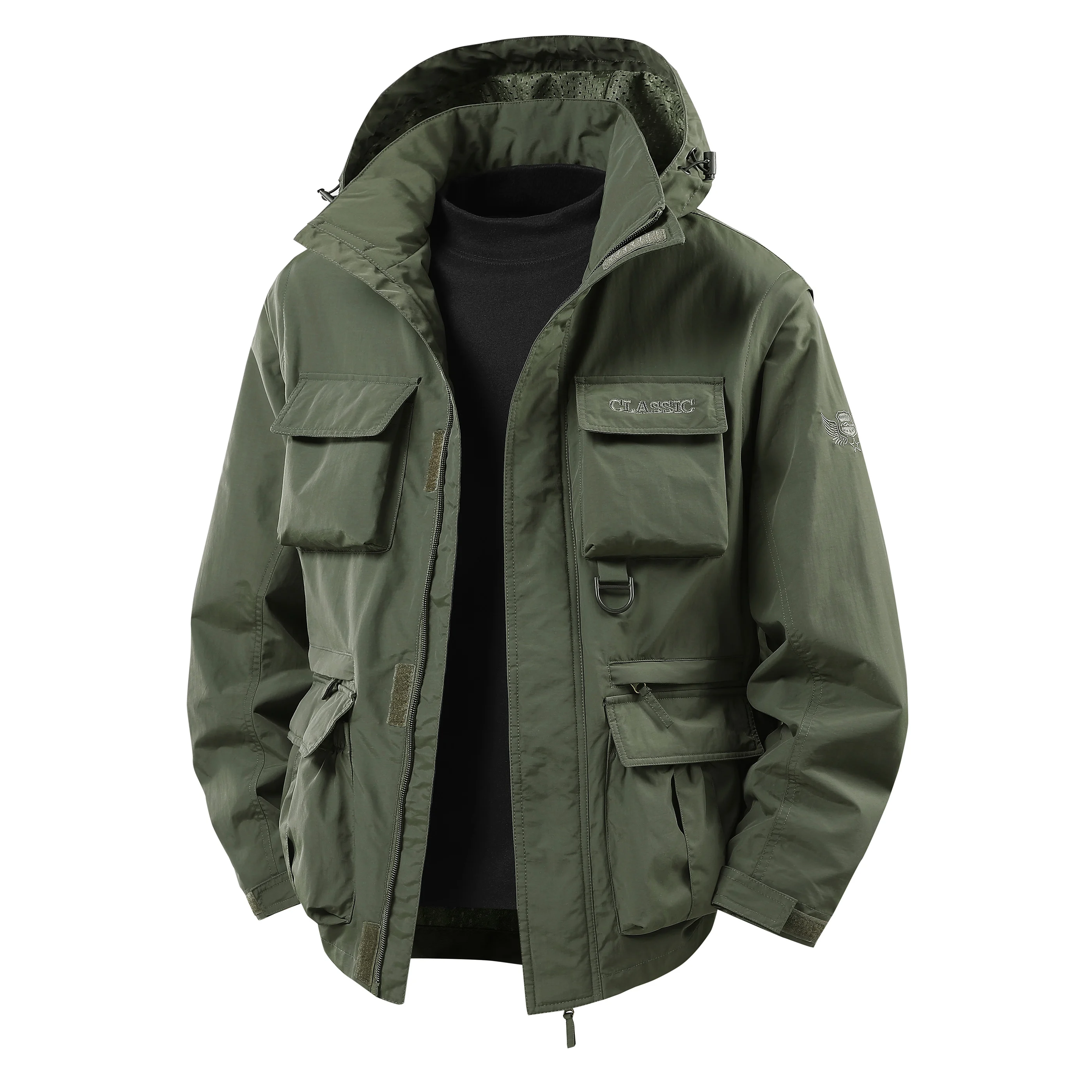 2026 New Men's Waterproof Hooded Jacket Multi-Pocket Tactical Outdoor Hiking Windbreaker Mountain Climbing Coat
2026 New Men's Waterproof Hooded Jacket Multi-Pocket Tactical Outdoor Hiking Windbreaker Mountain Climbing Coat