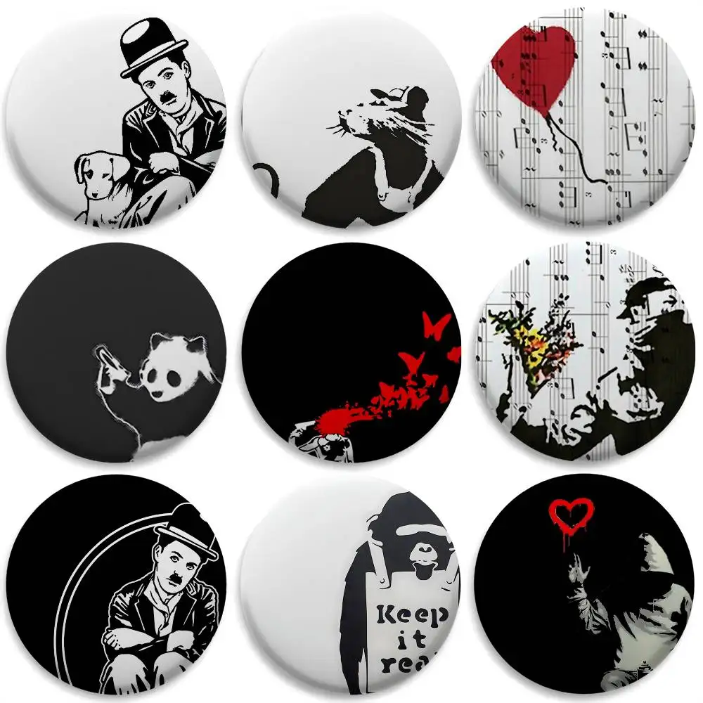 Graffiti Artist B-Banksy Badges Round Exquisite Badge Brooches Creative Pins For Clothes Hat Backpack Gift Accessories
Graffiti Artist B-Banksy Badges Round Exquisite Badge Brooches Creative Pins For Clothes Hat Backpack Gift Accessories