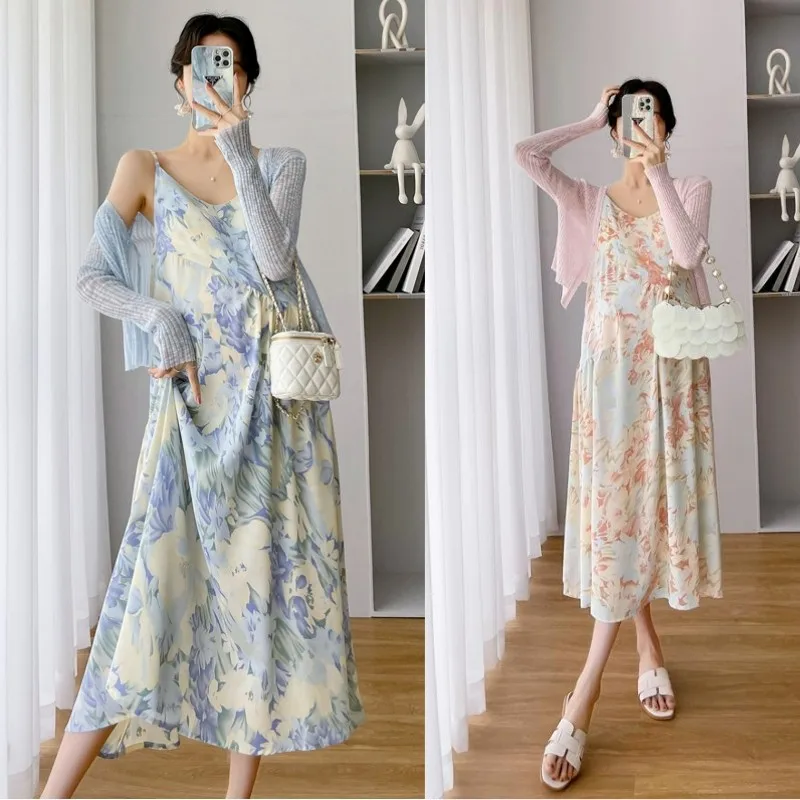 Summer Korean Fashion Maternity Dress and Cardigan 2pcs Sets Holiday Beach Dress A Line Clothes for Pregnant Women Flower Dress
Summer Korean Fashion Maternity Dress and Cardigan 2pcs Sets Holiday Beach Dress A Line Clothes for Pregnant Women Flower Dress