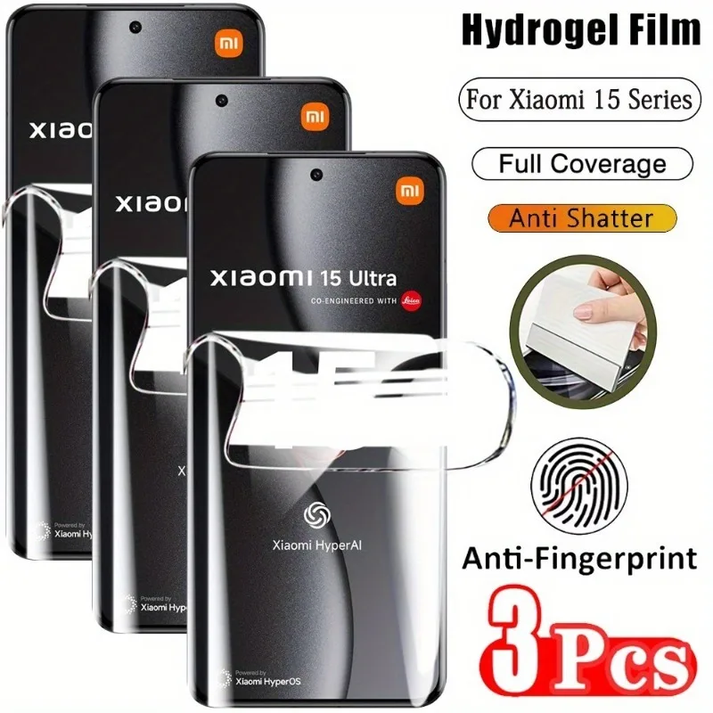 3pcs Full Cover Soft Hydrogel Film for Xiaomi 15 Ultra 14 13 Pro Ultra HD Screen Protector For Xiaomi 11 12 13 14T Pro Film
3pcs Full Cover Soft Hydrogel Film for Xiaomi 15 Ultra 14 13 Pro Ultra HD Screen Protector For Xiaomi 11 12 13 14T Pro Film