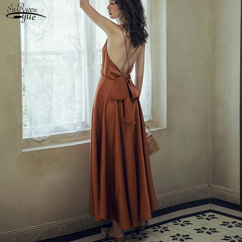 2022 Summer Sundress Women Strap Sexy Beach Dress Strapless Backless V Neck Satin Solid Vintage Party Dress Vestidos 13453
2022 Summer Sundress Women Strap Sexy Beach Dress Strapless Backless V Neck Satin Solid Vintage Party Dress Vestidos 13453