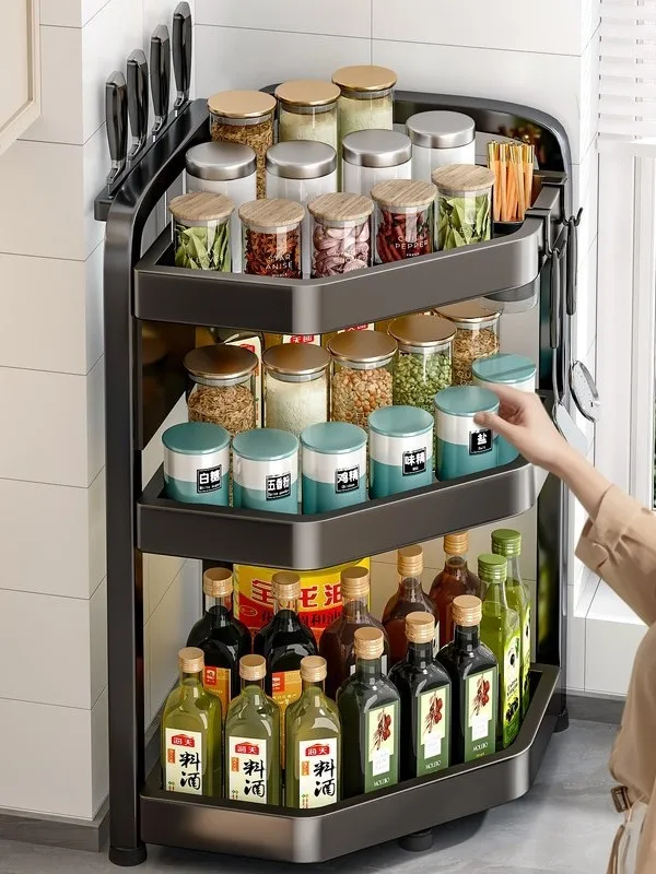 Kitchen Corner Multi-layer Storage Rack Spice Organizer Modern Style Carbon Steel Shelf for Personal Care Products
Kitchen Corner Multi-layer Storage Rack Spice Organizer Modern Style Carbon Steel Shelf for Personal Care Products