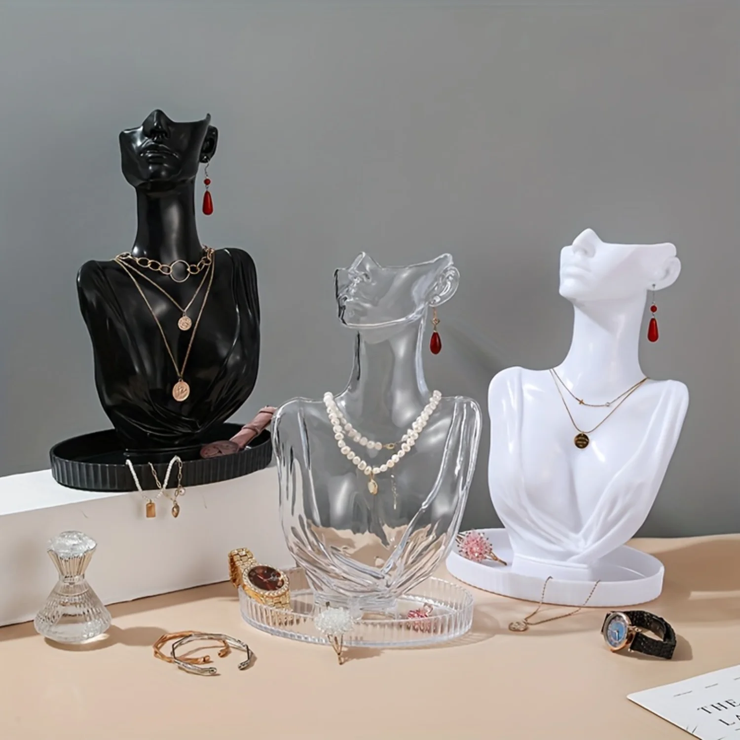 1pc Plastic Jewelry Display Stand With Tray For Necklaces And Earrings - Perfect Decor And Gift For Birthday, Christmas And New
1pc Plastic Jewelry Display Stand With Tray For Necklaces And Earrings - Perfect Decor And Gift For Birthday, Christmas And New