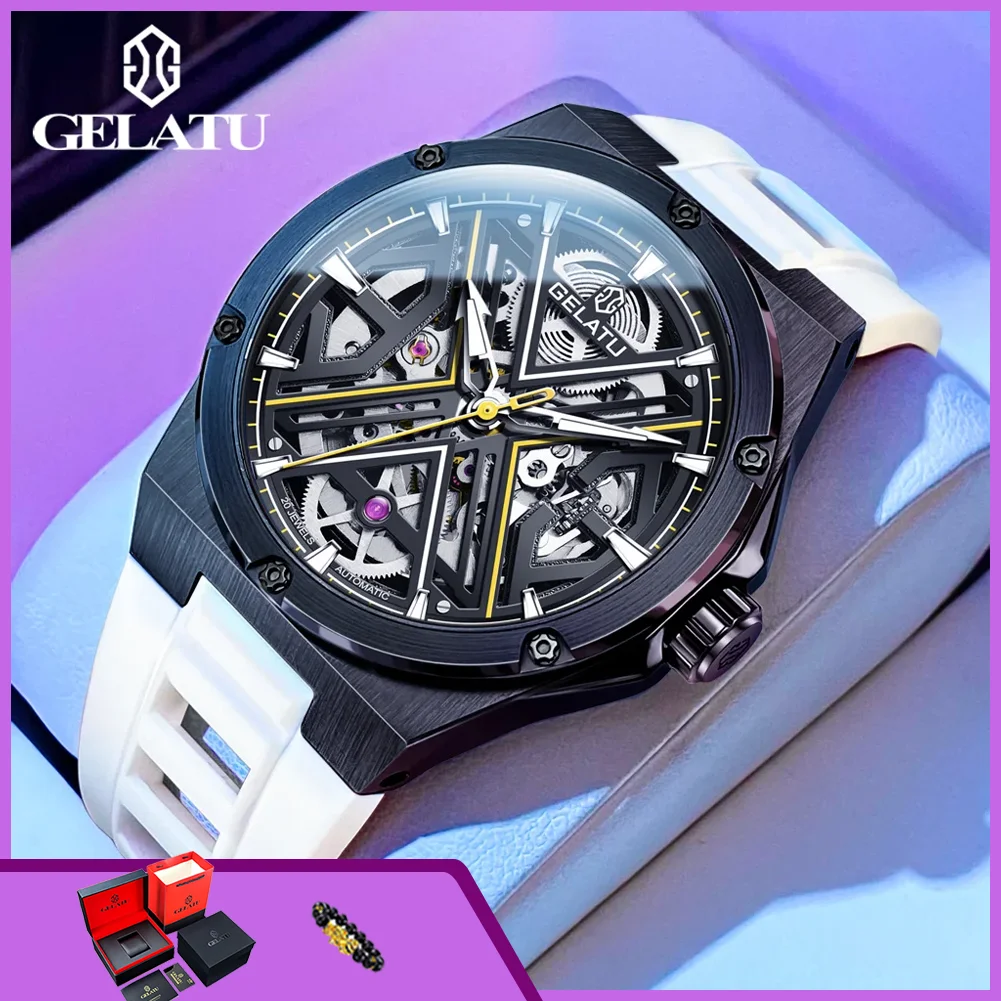GELATU 6006 Hollowed Mechanical Watches for Man Top Luxury X Series Automatic Men's Watches Fashion Casual Sports Man Wristwatch
GELATU 6006 Hollowed Mechanical Watches for Man Top Luxury X Series Automatic Men's Watches Fashion Casual Sports Man Wristwatch