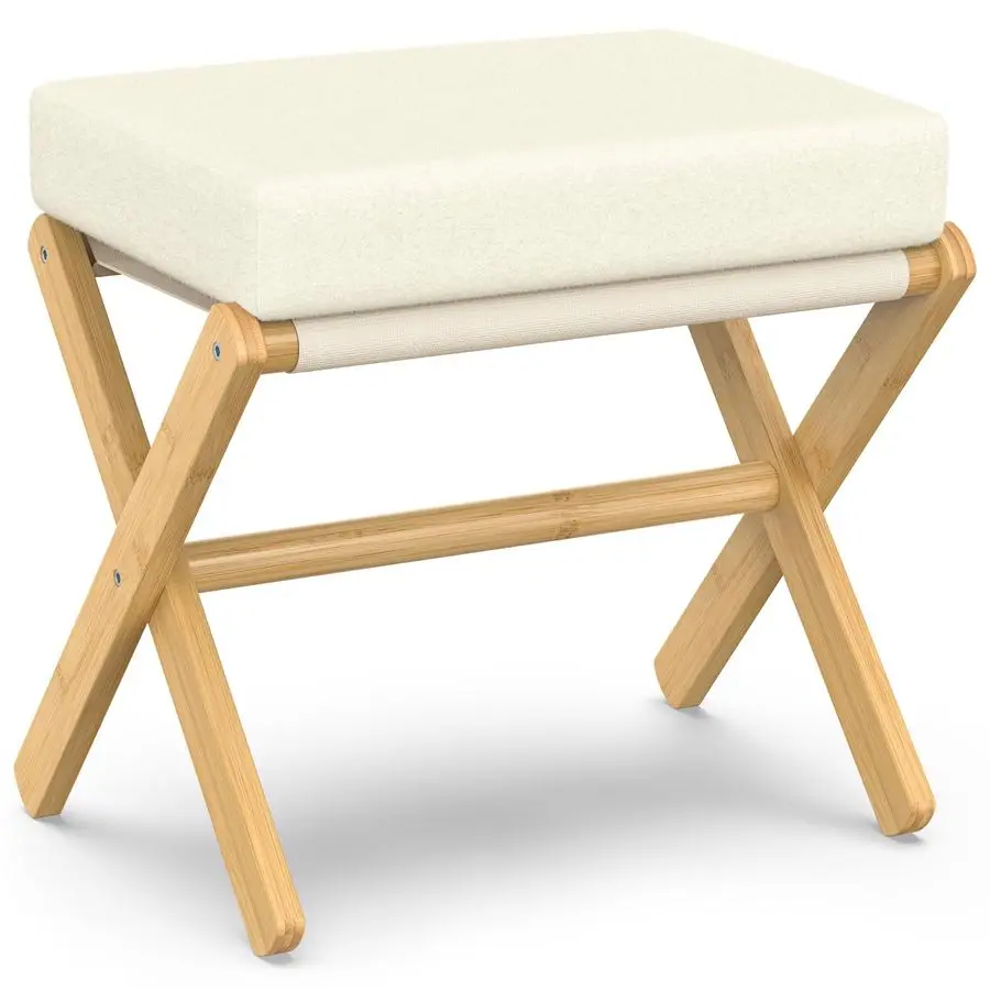 Foot Stool Ottoman, Modern Foot Rest with Bamboo X Legs amp Thick Foam Cushion, Folding Foot Stools Small Padded for Bedroom Li
Foot Stool Ottoman, Modern Foot Rest with Bamboo X Legs amp Thick Foam Cushion, Folding Foot Stools Small Padded for Bedroom Li