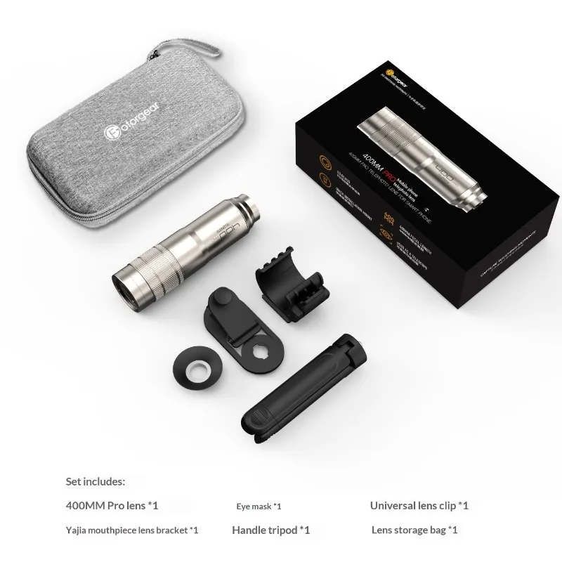 ED Low Dispersion 400mm Telephoto Lens, Fotorgear Pro with 13 Elements & 35mm Prism, No Vignette, IOS Stabilization for Phone
ED Low Dispersion 400mm Telephoto Lens, Fotorgear Pro with 13 Elements & 35mm Prism, No Vignette, IOS Stabilization for Phone