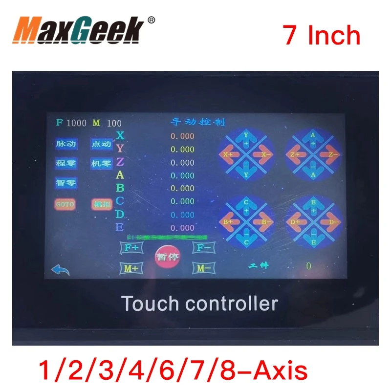 Maxgeek 7 Inch 1/2/3/4/6/7/8-Axis Step Motor Controller Programmable Touch Controller for Step Motor Servo Motor
Maxgeek 7 Inch 1/2/3/4/6/7/8-Axis Step Motor Controller Programmable Touch Controller for Step Motor Servo Motor