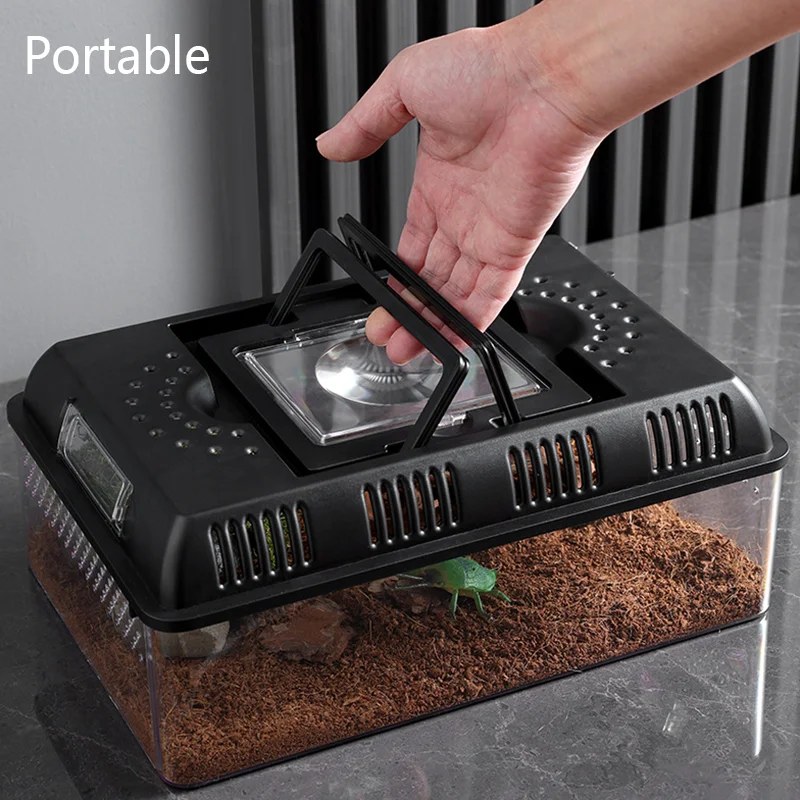 Portable Reptile Tank Amphibians Terrarium with LED Light Transparent Lizard Breeding Box Ventilation Crawler Pet Feeding Box
Portable Reptile Tank Amphibians Terrarium with LED Light Transparent Lizard Breeding Box Ventilation Crawler Pet Feeding Box