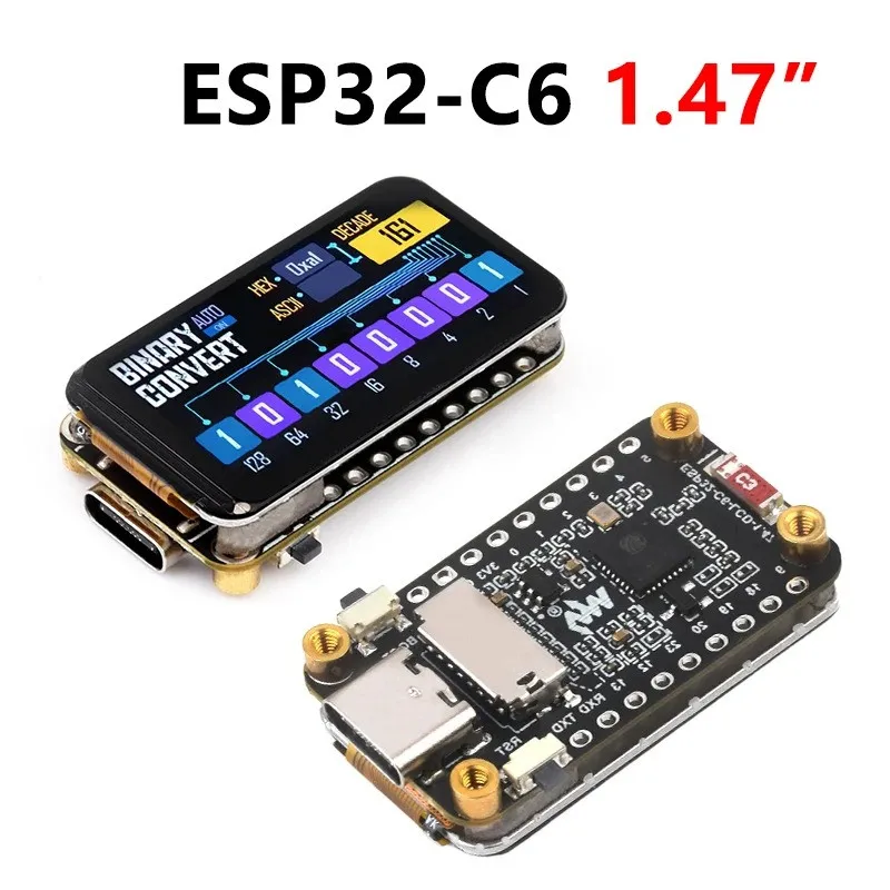 ESP32 C6 Development Board 1.47 inch LCD Display Screen ST7789 For Arduino WiFi6/LVGL/HMI Onborad SD-Port/RGB-LED
ESP32 C6 Development Board 1.47 inch LCD Display Screen ST7789 For Arduino WiFi6/LVGL/HMI Onborad SD-Port/RGB-LED