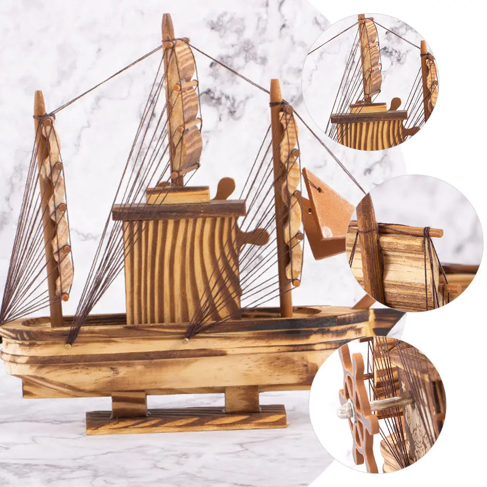 Wooden Sailboat Decoration Mediterranean Sailing Ship Ornament Classic Nautical Boat Craft Desktop Home Office Table
Wooden Sailboat Decoration Mediterranean Sailing Ship Ornament Classic Nautical Boat Craft Desktop Home Office Table