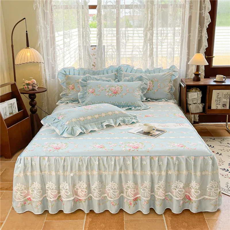 100% Cotton Bed Skirt Double Lace Bedspread Floral Style Bed Cover Skin-friendly Mattress Protector 침대스커트 (No Pillowcase)
100% Cotton Bed Skirt Double Lace Bedspread Floral Style Bed Cover Skin-friendly Mattress Protector 침대스커트 (No Pillowcase)