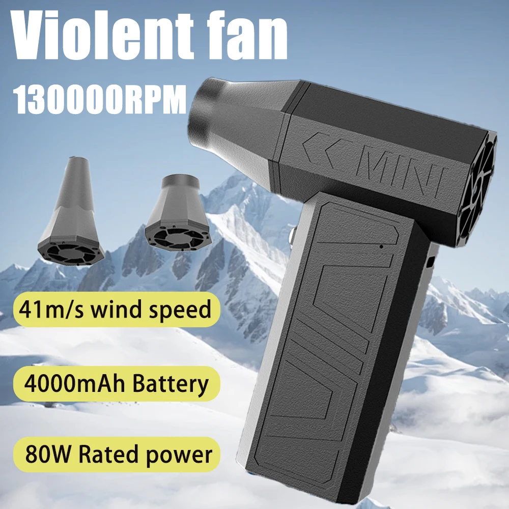 130000RPM Electric Air Blower with 2 Magnetic Nozzles 41m/s Powerful Air Duster Handheld Turbo Jet Fan Car Dryer Brushless Motor
130000RPM Electric Air Blower with 2 Magnetic Nozzles 41m/s Powerful Air Duster Handheld Turbo Jet Fan Car Dryer Brushless Motor