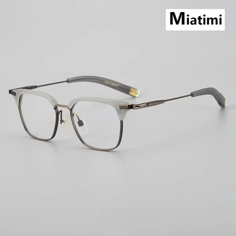 Модная удобная оправа для очков в стиле ретро, роскошные квадратные очки из чистого титана и ацетата, оптическая оправа для очков по рецепту, мужские оправы
Модная удобная оправа для очков в стиле ретро, роскошные квадратные очки из чистого титана и ацетата, оптическая оправа для очков по рецепту, мужские оправы